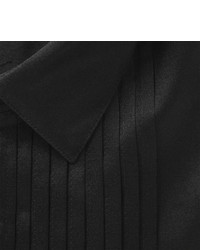 schwarzes Seide Businesshemd von Saint Laurent