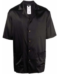 schwarzes Seide Kurzarmhemd von Versace