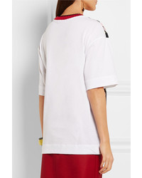 schwarzes Seide T-shirt mit Blumenmuster von Marni