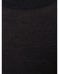 schwarzes Seide T-Shirt mit einem Rundhalsausschnitt von Neil Barrett