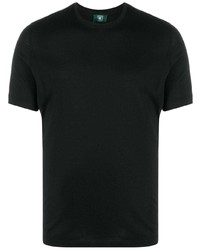 schwarzes Seide T-Shirt mit einem Rundhalsausschnitt von Kired