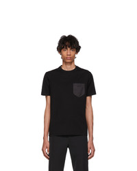 schwarzes Seide T-Shirt mit einem Rundhalsausschnitt von Prada