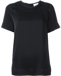 schwarzes Seide T-shirt von DKNY