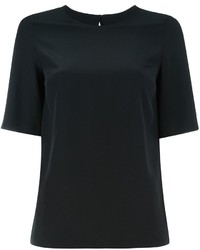 schwarzes Seide T-shirt von Dolce & Gabbana
