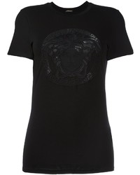 schwarzes Seide T-shirt von Versace