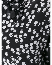 schwarzes Seidehemd mit Blumenmuster von No.21
