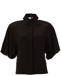 schwarzes Seidehemd von Maison Margiela