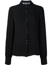 schwarzes Seidehemd von McQ by Alexander McQueen