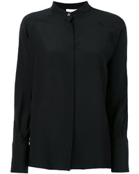 schwarzes Seidehemd von Semi-Couture