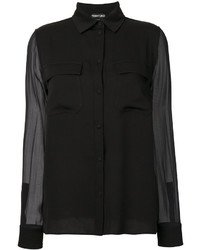 schwarzes Seidehemd von Tom Ford