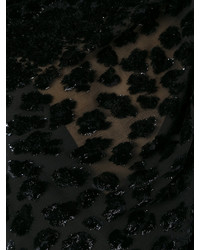 schwarzes Seidekleid mit Leopardenmuster von Saint Laurent
