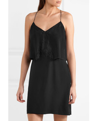 schwarzes Seidekleid von Madewell