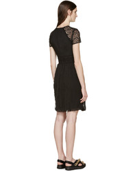 schwarzes Seidekleid von Burberry