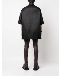 schwarzes Seidelangarmhemd von Rick Owens