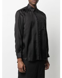 schwarzes Seidelangarmhemd von Comme Des Garcons SHIRT