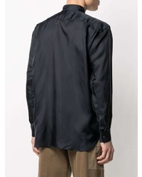 schwarzes Seidelangarmhemd von Comme Des Garcons SHIRT