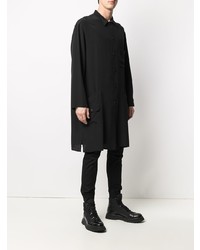 schwarzes Seidelangarmhemd von Yohji Yamamoto