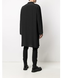 schwarzes Seidelangarmhemd von Yohji Yamamoto