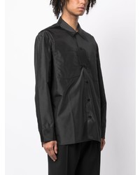 schwarzes Seidelangarmhemd von Jil Sander