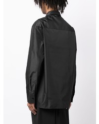 schwarzes Seidelangarmhemd von Jil Sander