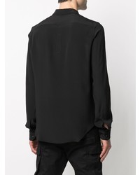 schwarzes Seidelangarmhemd von Rick Owens