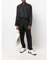 schwarzes Seidelangarmhemd von Fear Of God