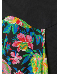 schwarzes Shirtkleid mit Blumenmuster von MSGM