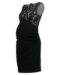 schwarzes Spitze Freizeitkleid mit Blumenmuster von Anna Field