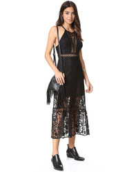 schwarzes Spitze Maxikleid von Free People