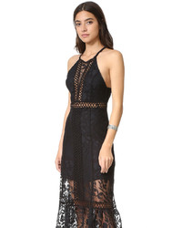 schwarzes Spitze Maxikleid von Free People