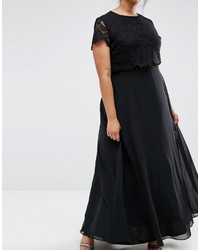 schwarzes Spitze Maxikleid von Asos