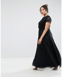 schwarzes Spitze Maxikleid von Asos