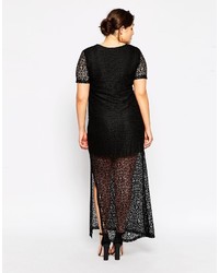 schwarzes Spitze Maxikleid von Asos