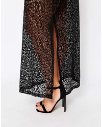 schwarzes Spitze Maxikleid von Asos