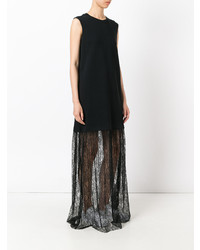 schwarzes Spitze Maxikleid von McQ Alexander McQueen