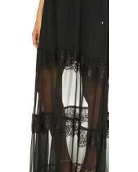 schwarzes Spitze Maxikleid von Haute Hippie