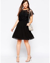 schwarzes Spitze Skaterkleid von Asos