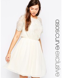 schwarzes Spitze Skaterkleid von Asos