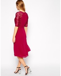 schwarzes Spitze Skaterkleid von Asos