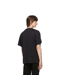 schwarzes Spitze T-Shirt mit einem Rundhalsausschnitt von Neil Barrett