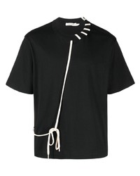 schwarzes Spitze T-Shirt mit einem Rundhalsausschnitt von Craig Green