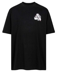 schwarzes Spitze T-Shirt mit einem Rundhalsausschnitt von Palace