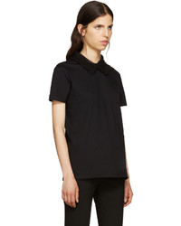 schwarzes Spitze T-shirt von Miu Miu