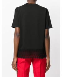 schwarzes Spitze T-shirt von Dsquared2