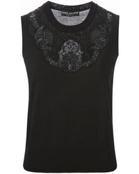schwarzes Spitze Trägershirt von Dolce & Gabbana