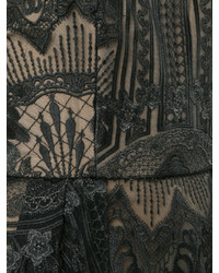schwarzes Spitzekleid mit geometrischem Muster von Marchesa