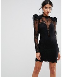 schwarzes Spitzekleid von Asos