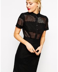 schwarzes Spitzeshirtkleid von Asos