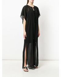 schwarzes Strandkleid aus Netzstoff von Saint Laurent