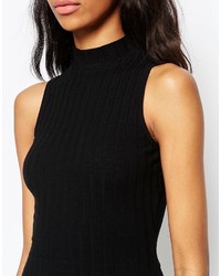 schwarzes Strick figurbetontes Kleid von Asos